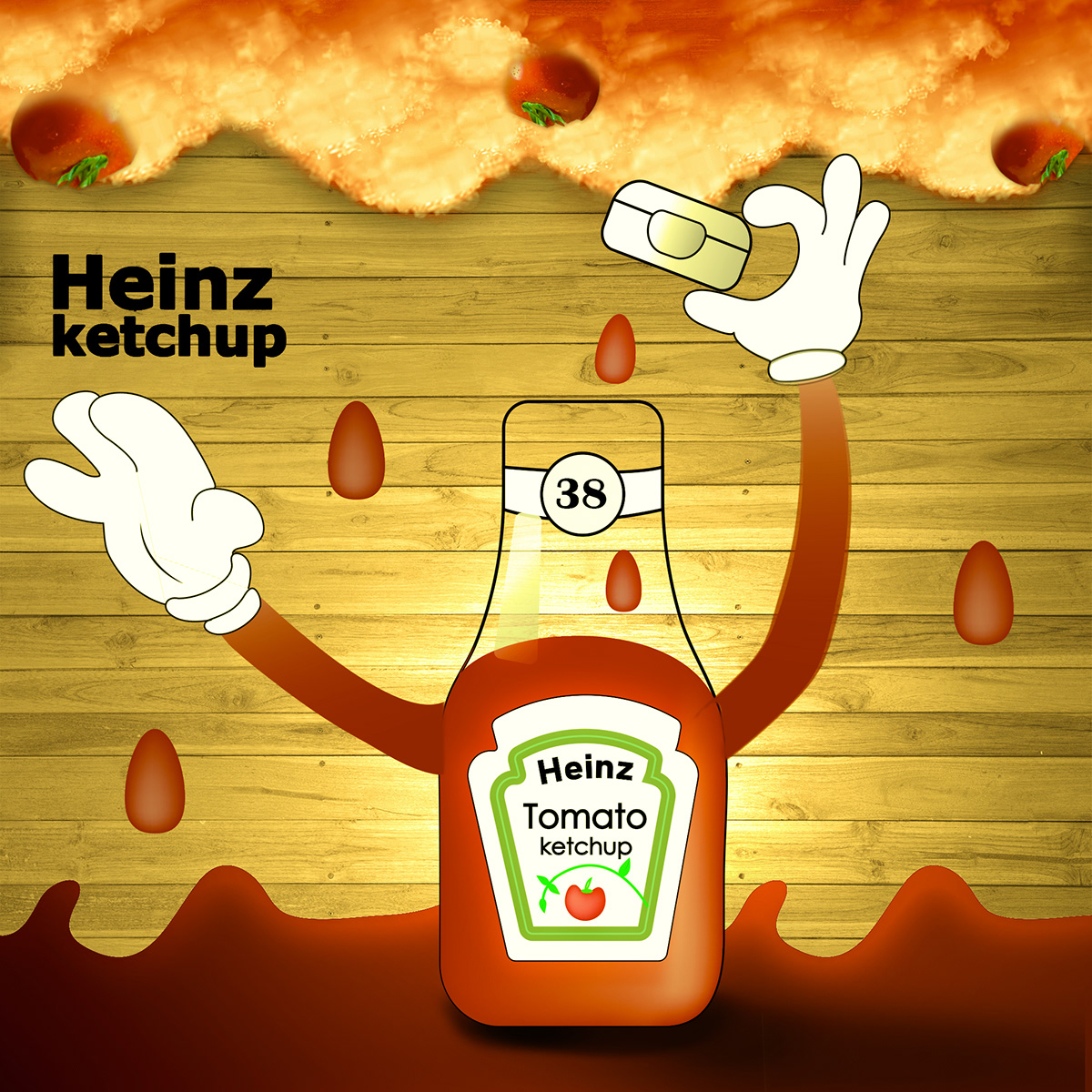 Advertising  ILLUSTRATION  manipulation post social media vector ads heinz ketchup Social media post