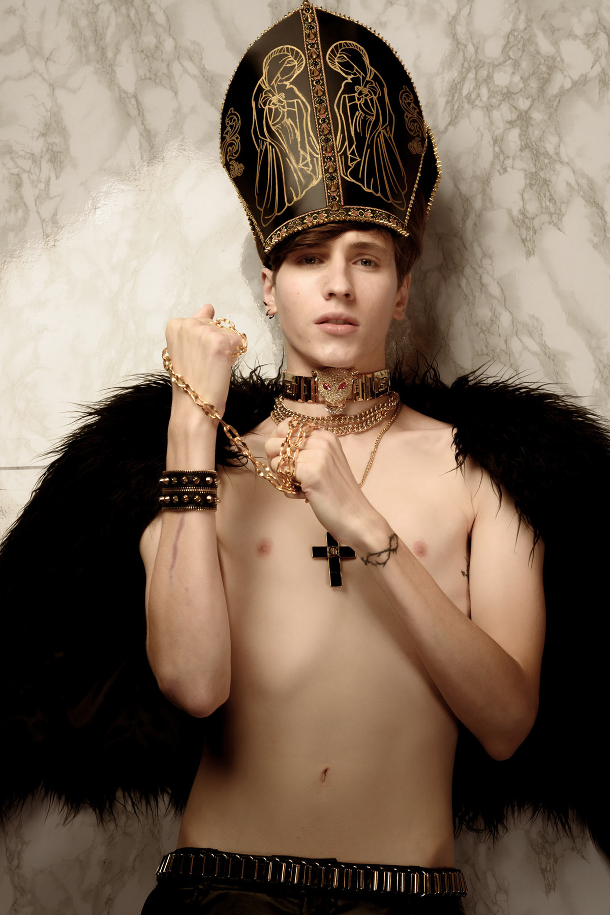 holy hongkong woman props Catholic fashion design instruments religion humanility dark sloth desperate blind greed lust