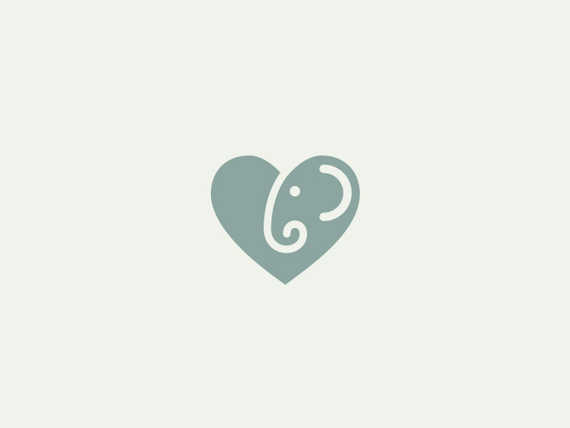 logo mark heart Icon design negative space Cat dog elephant Whale fish bug insect animal flat