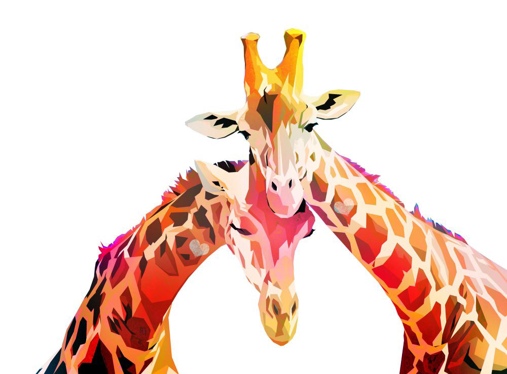 giraffes giraffe colorful cute Love boyfriend girlfriend gift geometric photoshop