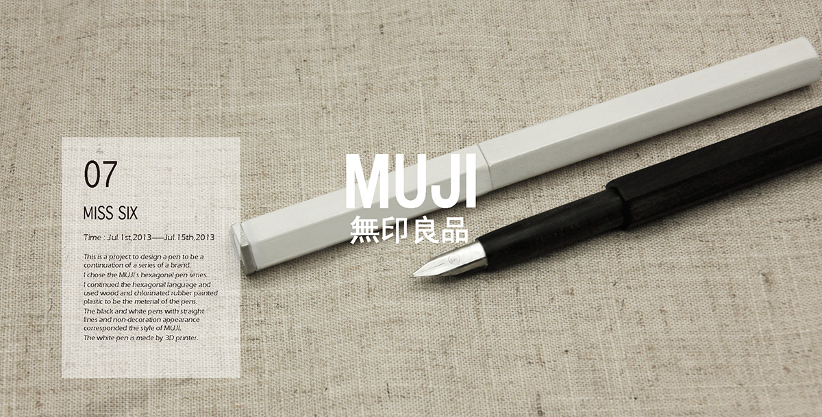 wood handmade pen muji black White 3d printing Nature