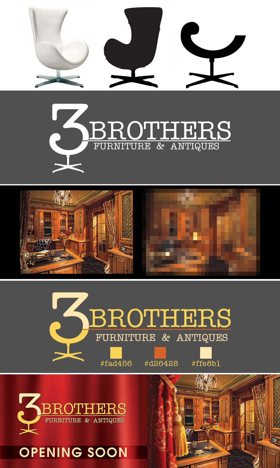 furniture 3 Brothers logo concept Antiques