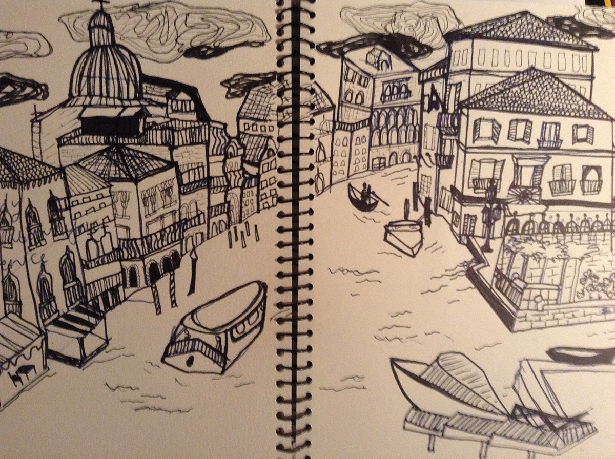 Venice sketchbook ink