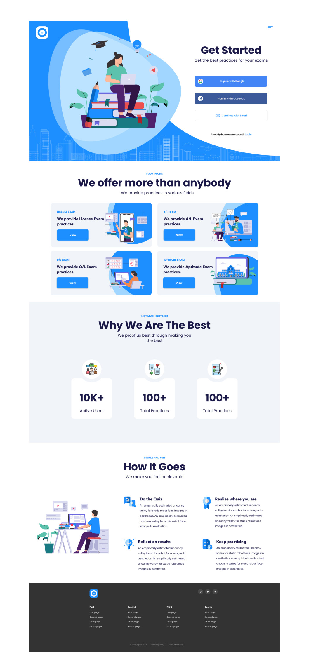 blue eLearning Web Design  Website