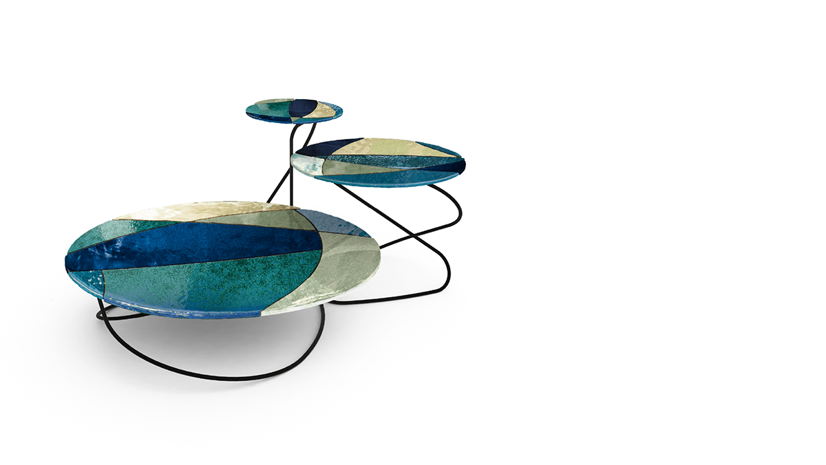 Adobe Portfolio coffee table furniture home decor side table design pattern ceramics  handmade colors