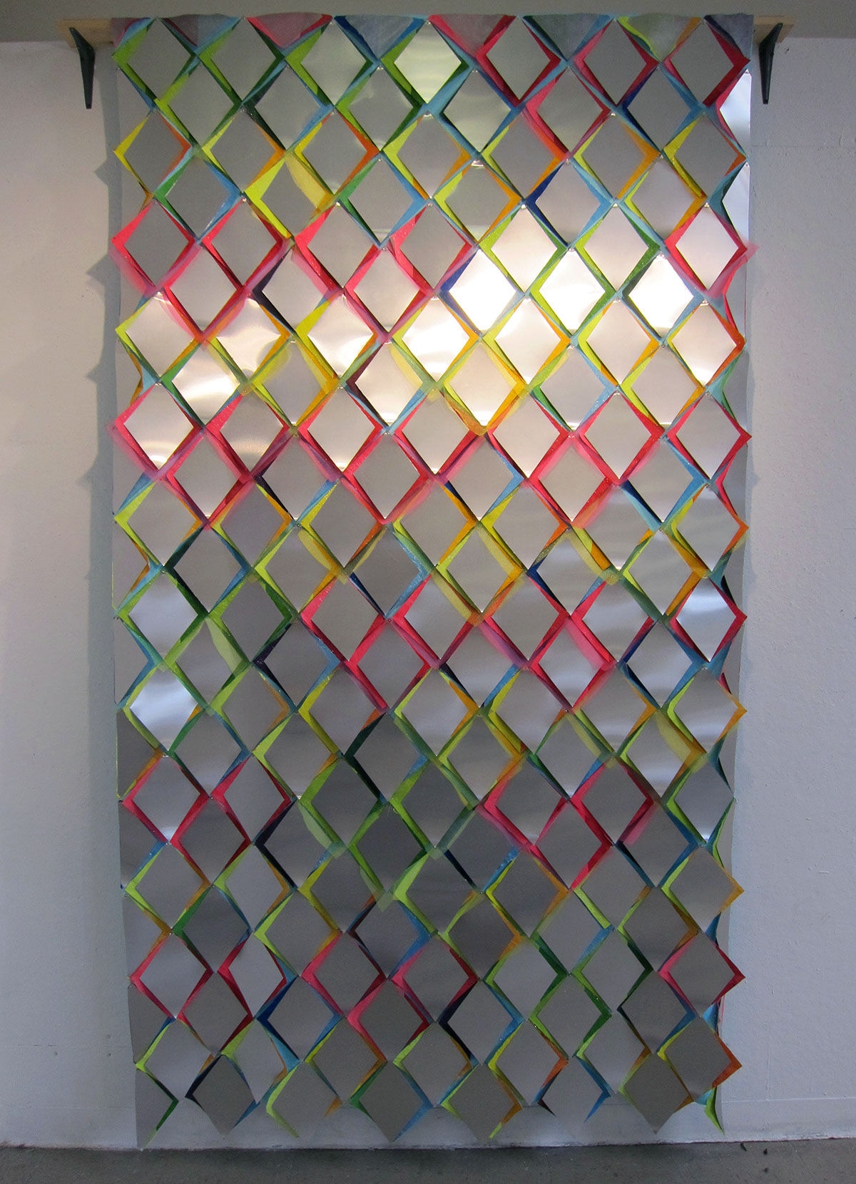 colors reflective glow aluminum silkscreen curtain movement kinetic