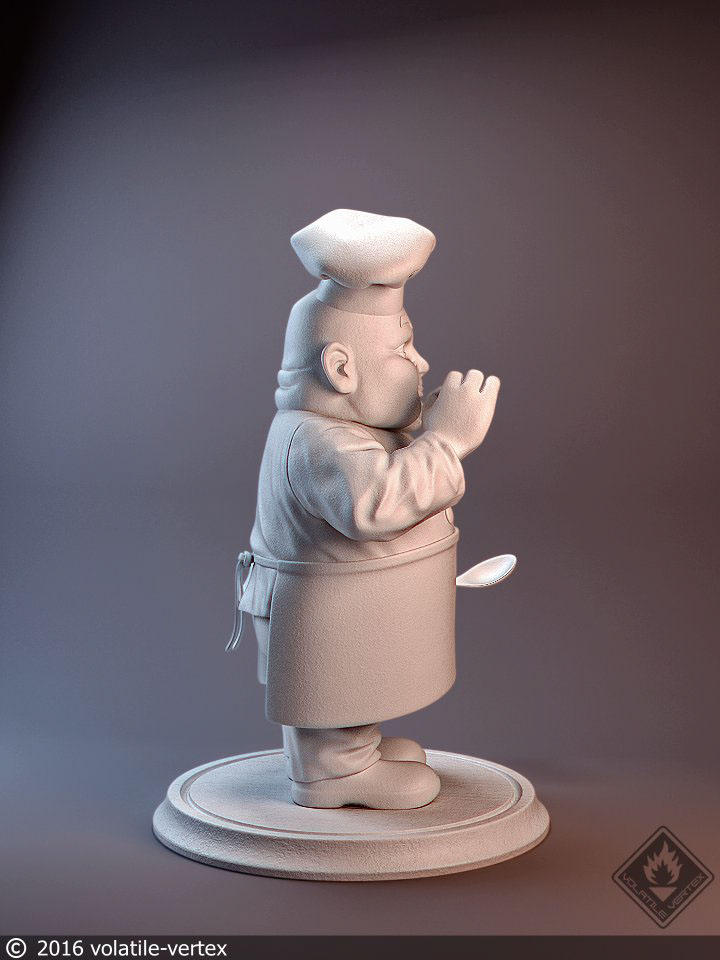 cook chef loomis 3D Volatile-Vertex Zbrush 3d print speed sculpt