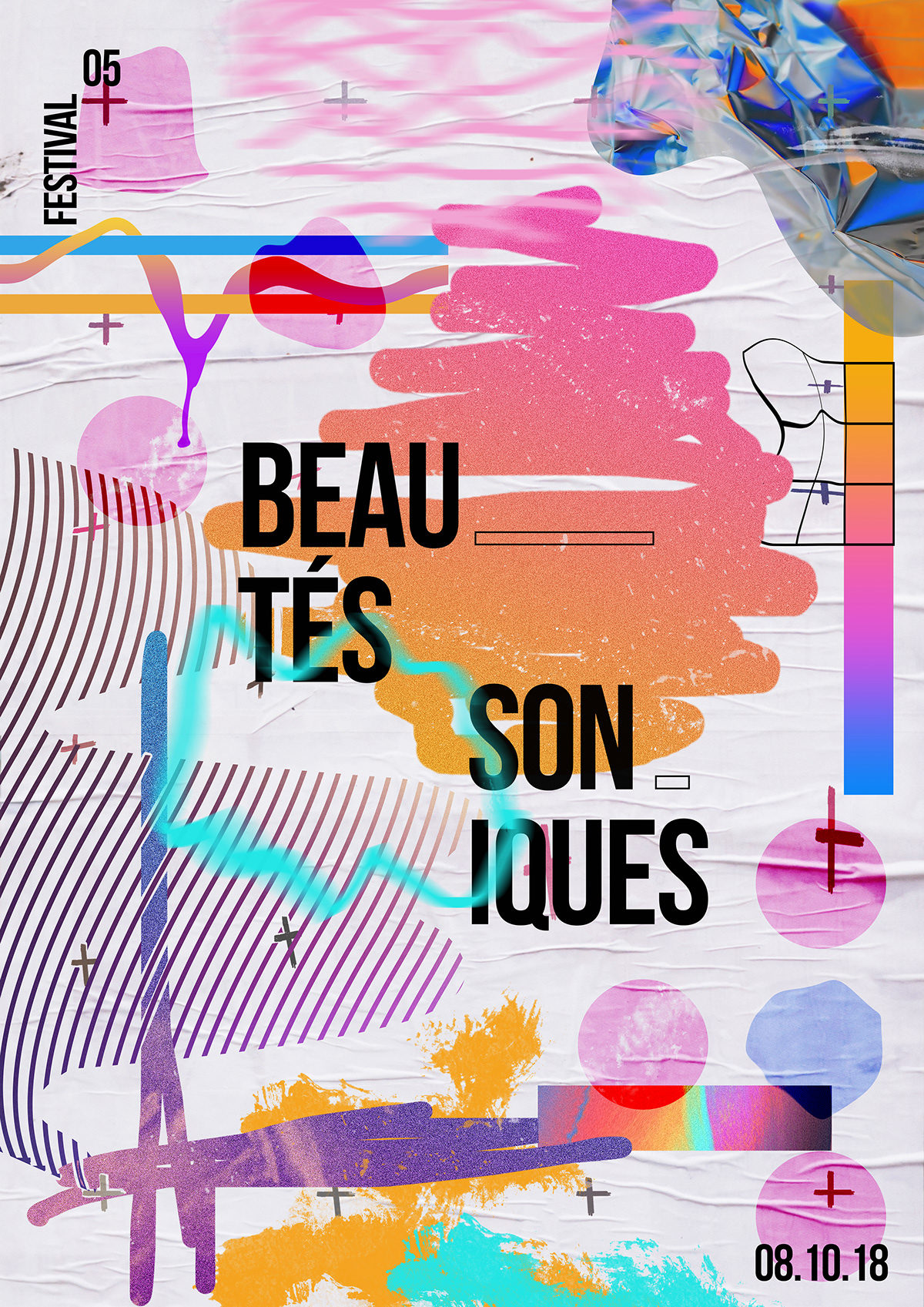 Adobe Portfolio poster affiche festival Couleur colors music abstact shape gradient