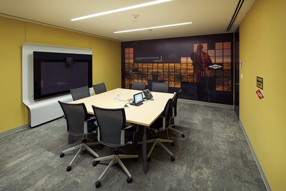 Adobe Portfolio interiors design mexico city Office workspace wayfinding dow chemicals corporate human elements pentagono Space 
