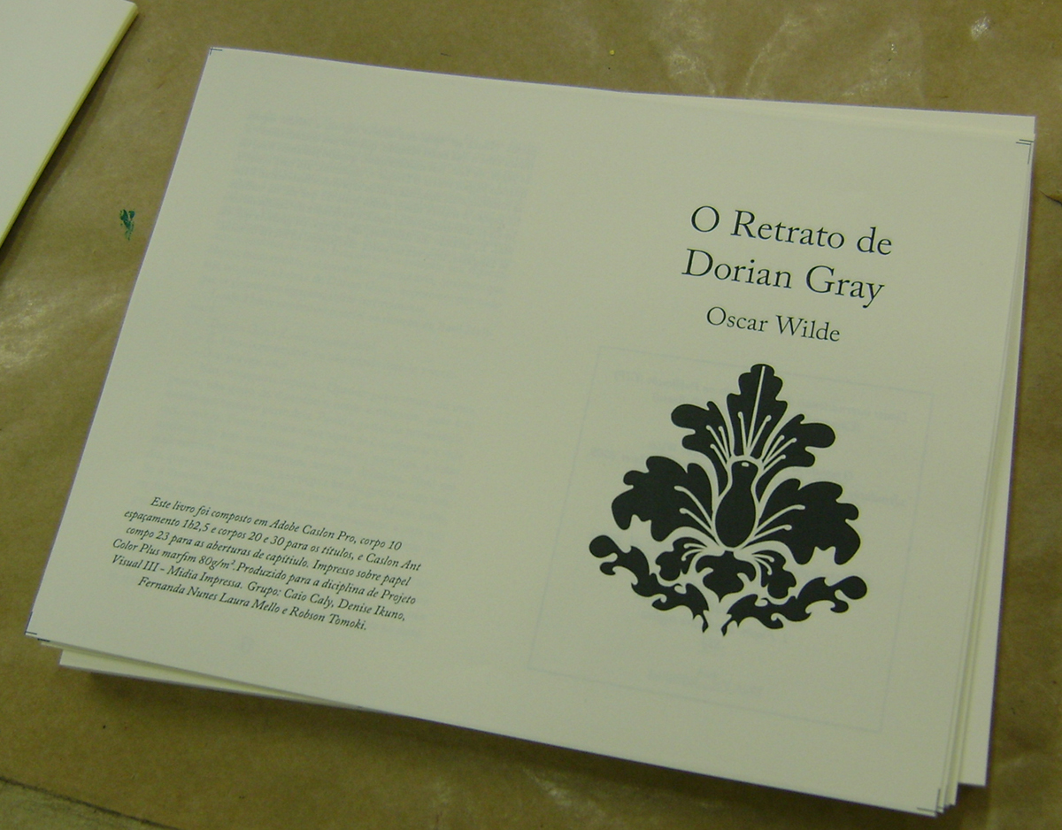 Dorian Gray book design editorial produção gráfica serigrafia SILK