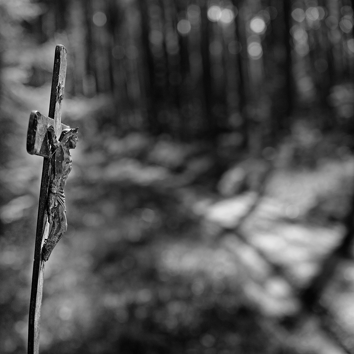  wayside cross cross religion Landscape black and white bw