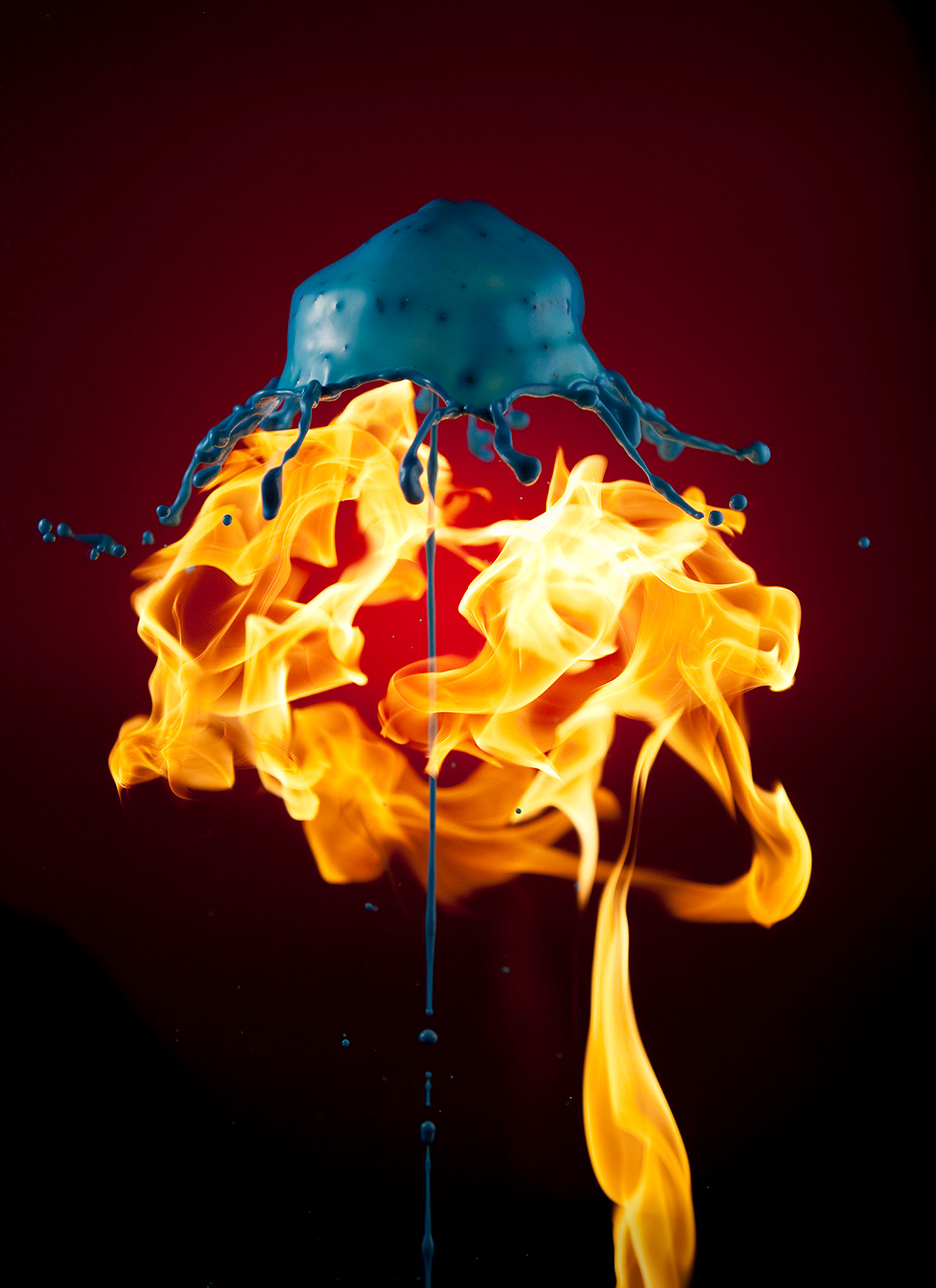 Jack Long splash liquid art fire fire art High Speed fluid art