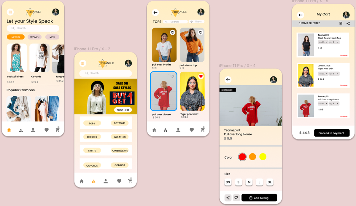 design mobile design app thrift store app UI ux visual identity