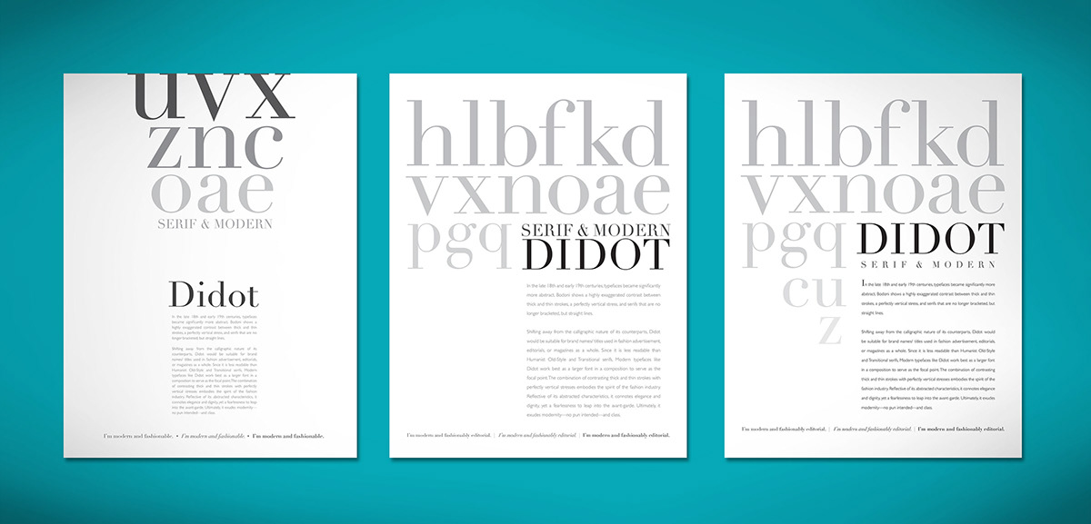 Type Classification fonts type Didot hoefler text Georgia courier arial avenir trebuchet editorial redo letters