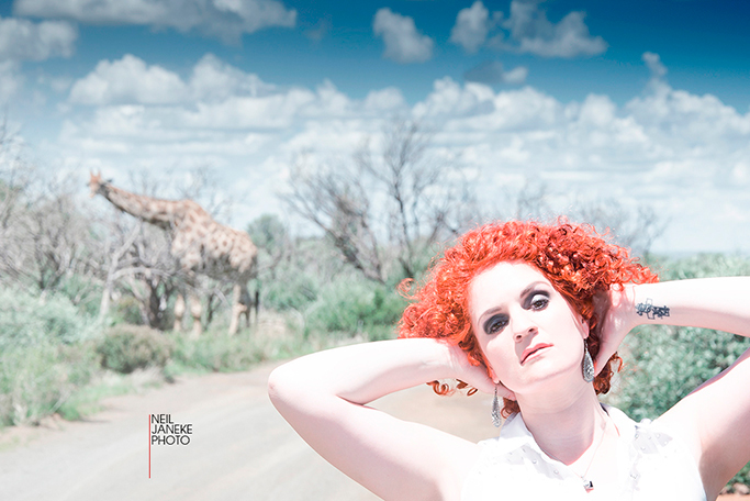 wife Navil Hill Fashion  outside red curls Nature summer High Key colorful
