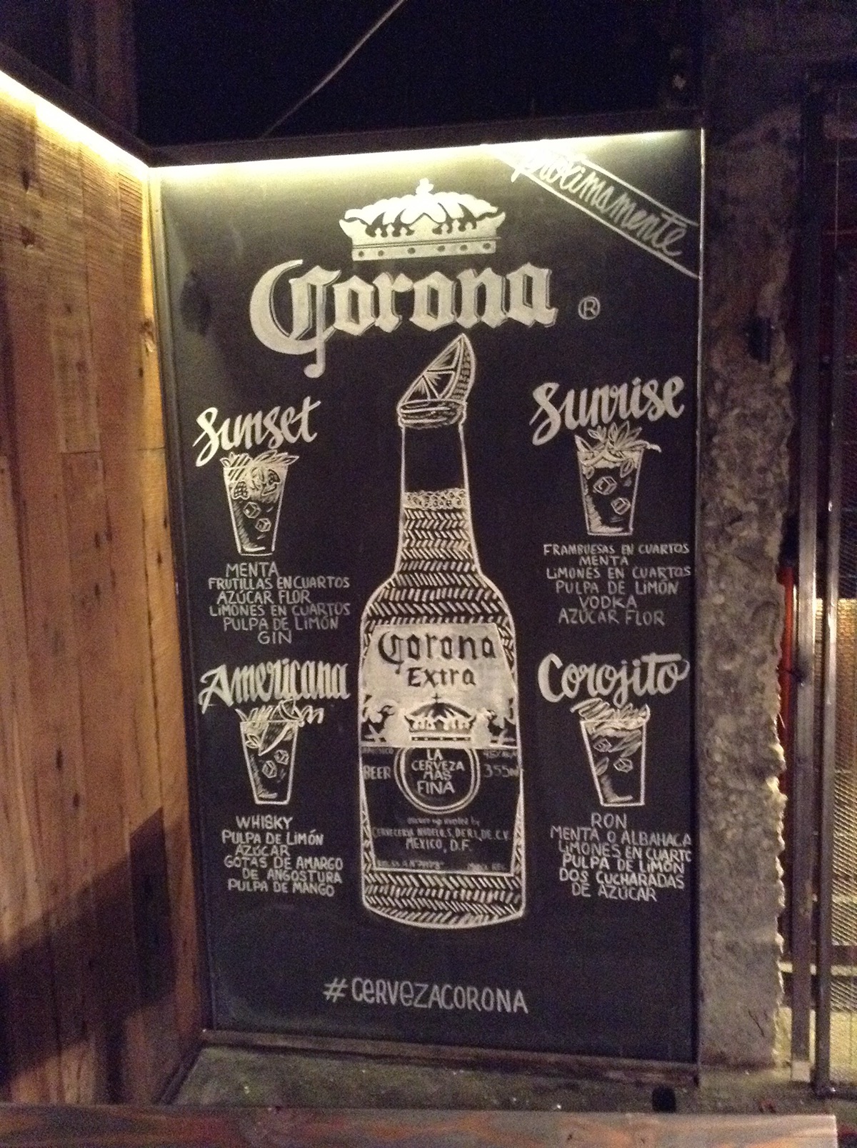 chalk Chalkboard lettering corona cerveza