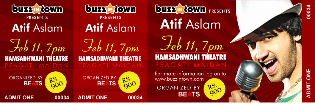 Atif Aslam Live-in Concert posters Hoardings Standees Fliers