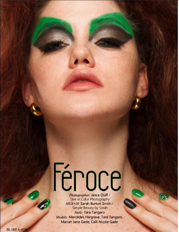 spread magazine PUBLISHED editorial makeup beauty BEAUTY PHOTOGRAPHER utah photographer studio lighting macro nails hair model