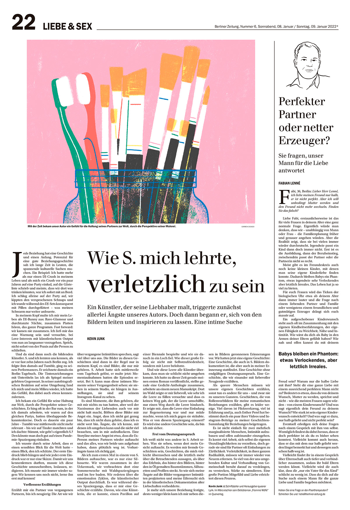 artist Berliner Zeitung Digital Art  Editorial Illustration ILLUSTRATION  Love painter pressillustration relationship toothbrush