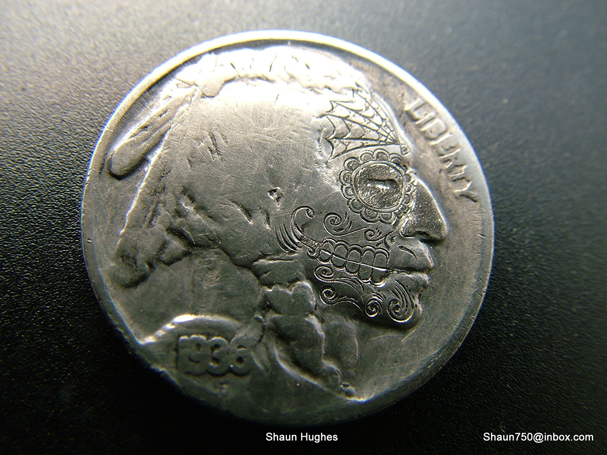 Hand Engraving coins love tokens hobo nickels