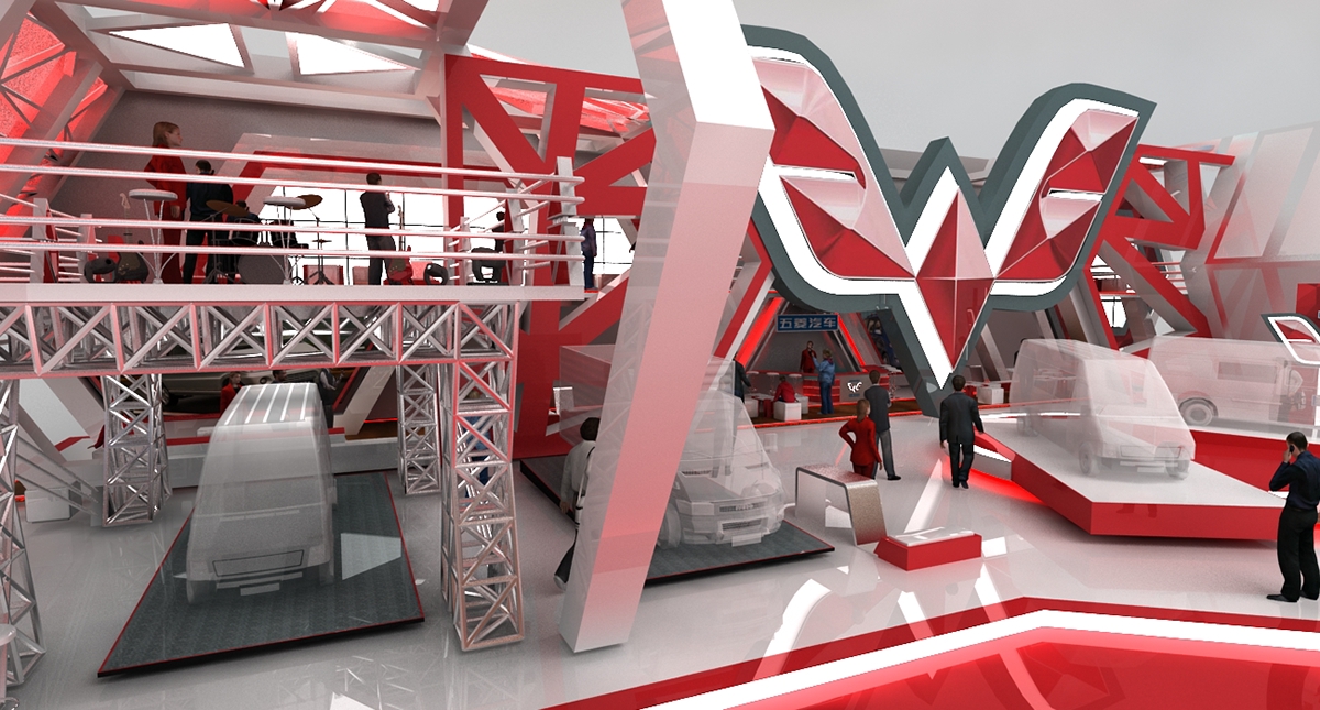 3D 3dbooth expo Exhibition  design Motorshow