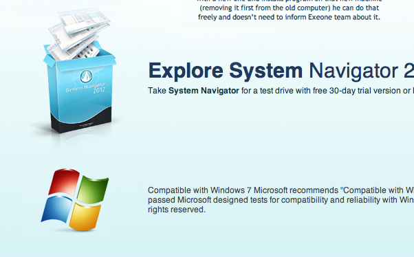 System Navigator system manager Program new Web blue dual panel Pointers navigation map Computer windows software