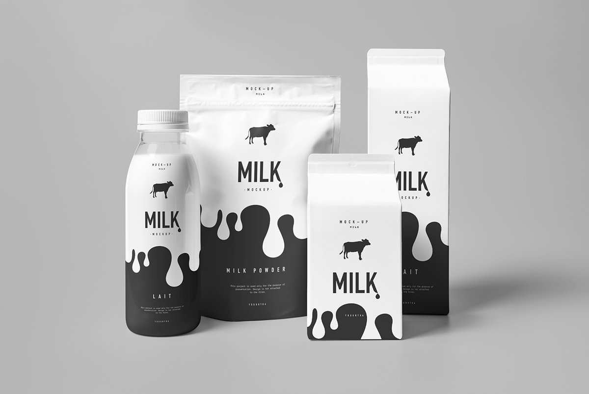 bottle box cardboard carton milk milky mock mock-up Mockup modern package paper photo-realistic photorealistic plastic