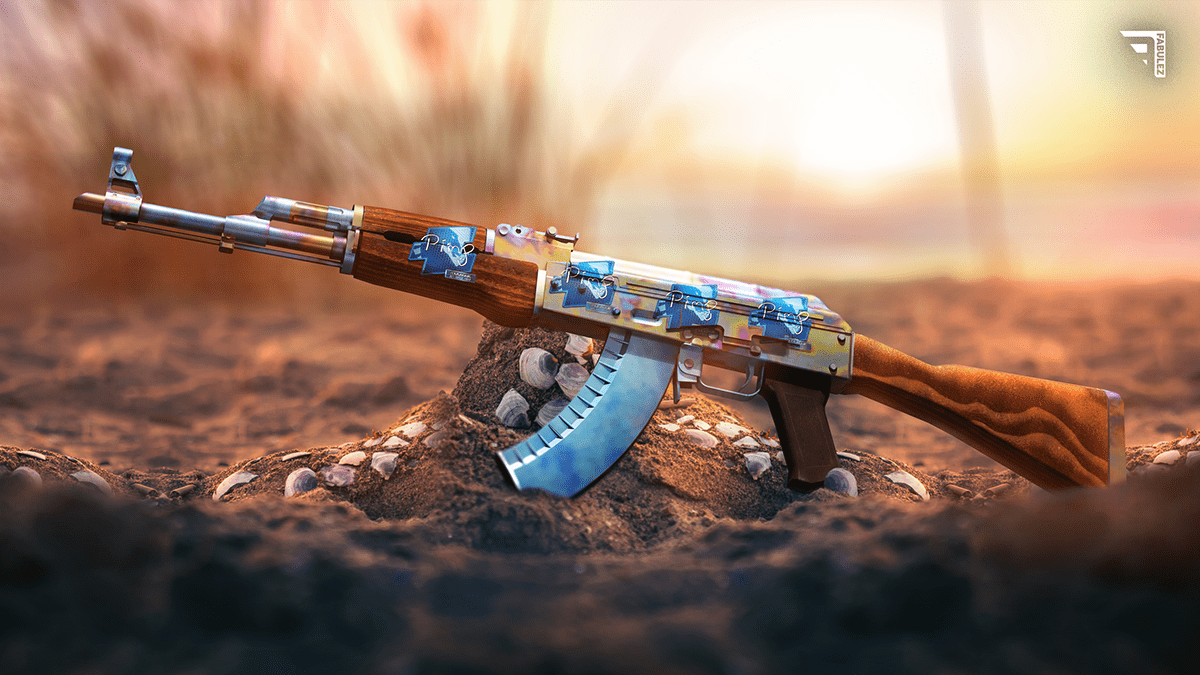 CS:GO Case Hardened AK-47 PIMP Artwork Wallpaper