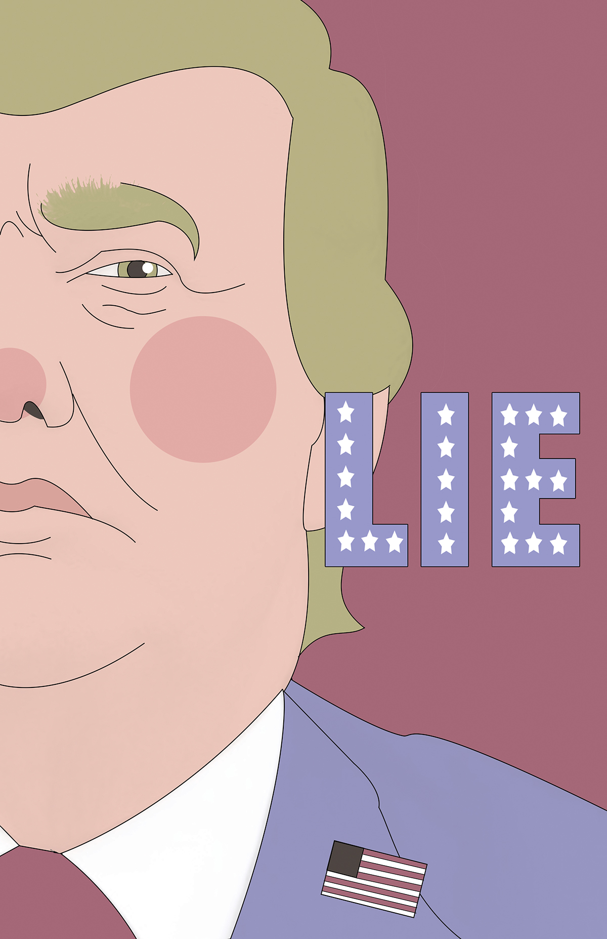 digital illustration ILLUSTRATION  graphic design  politics political Donald Trump modernistic minimalist minimalistic
