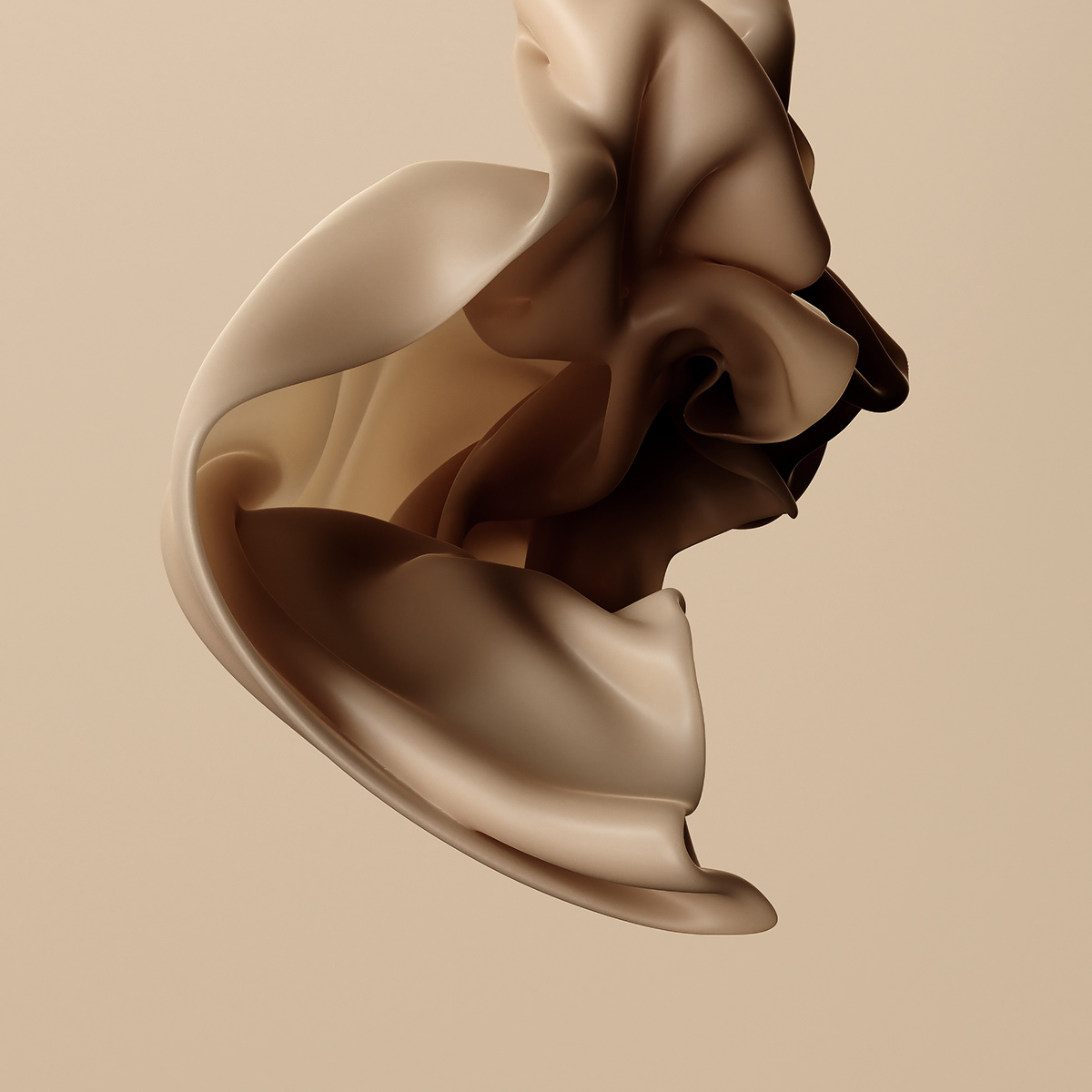 artwork CGI Digital Art  fabric foundation motion sculpture cosmetics fluid makeup