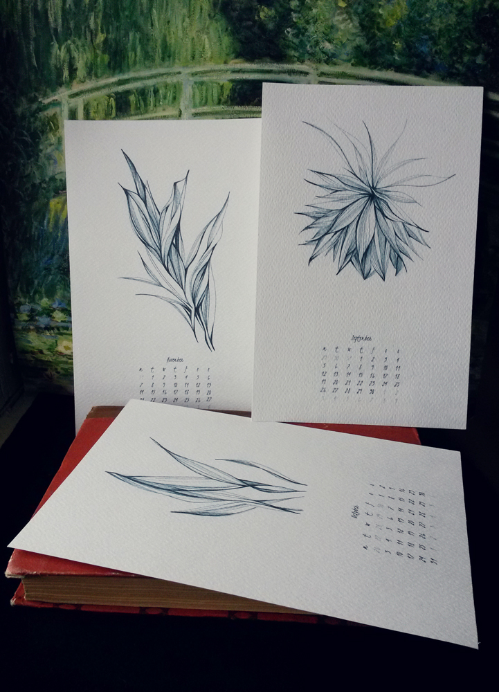 calendar art design lines desk calendar graphics abstraction Flowers