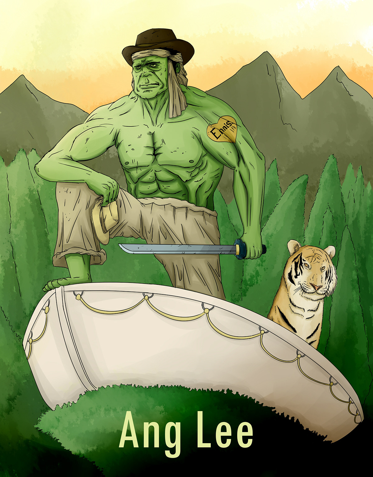 Hulk ang lee life of pee secreto en la Montana tigre y dragon