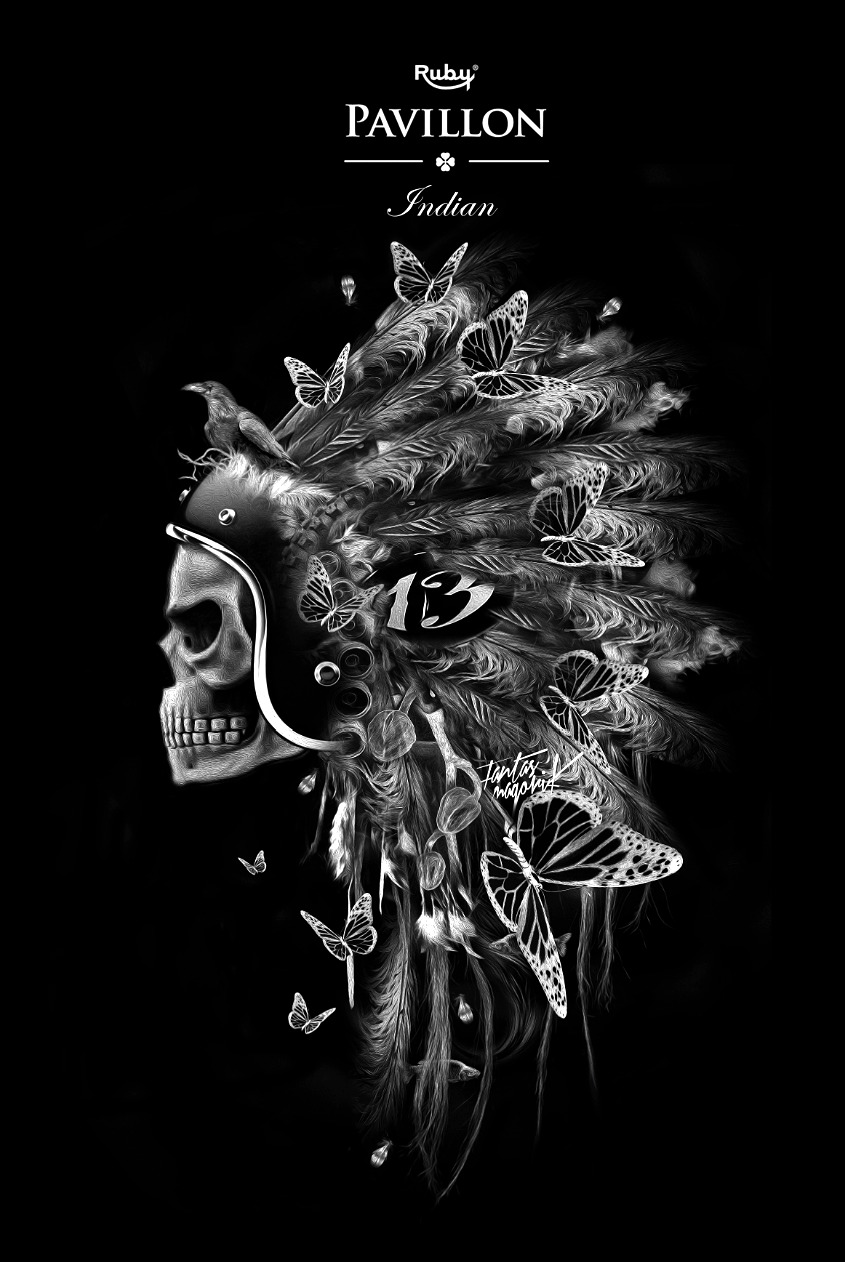 fantasmagorik nicolas obery indian dark White skull iron rock poster fantastic Helmet france adobe photoshop