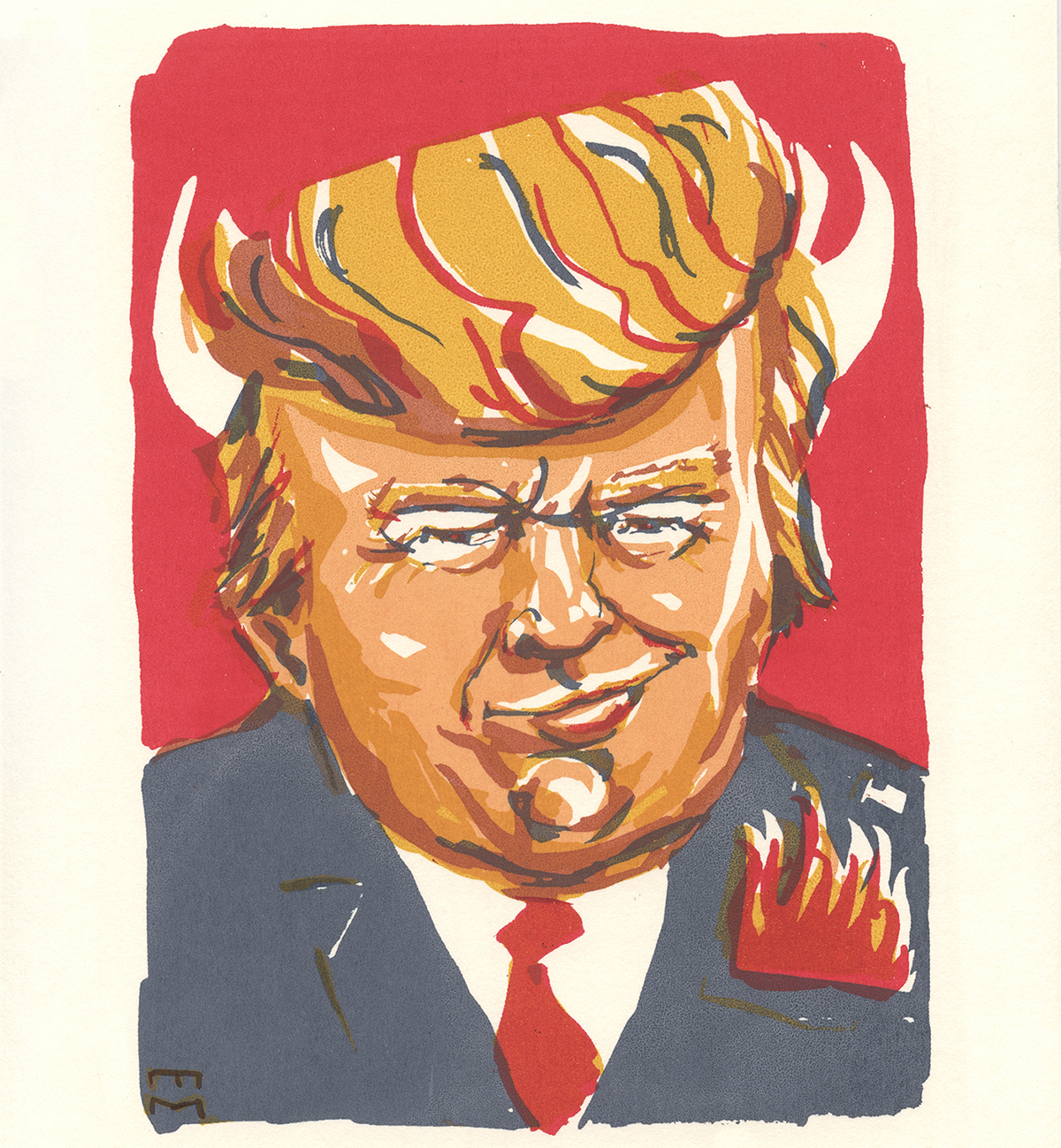 portrait editorial ambition political art devil gif president Trump usa