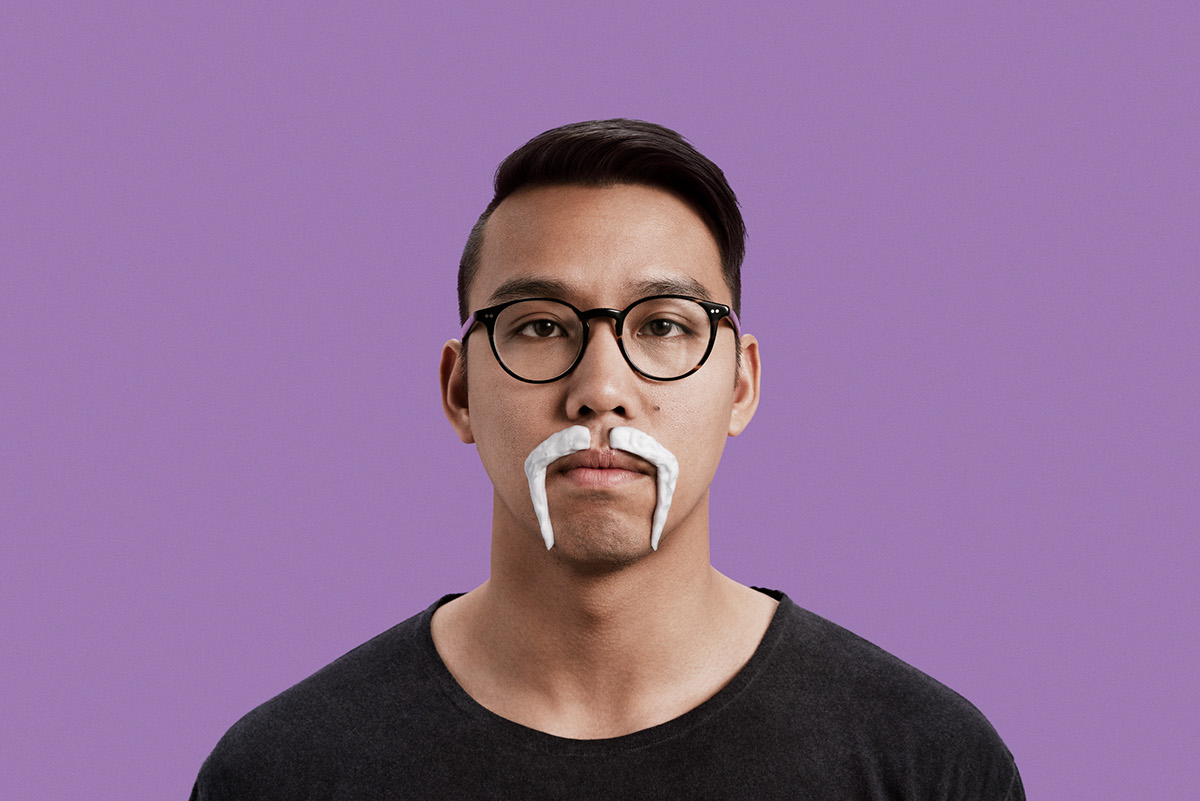 Shaving Cream conceptual mustache