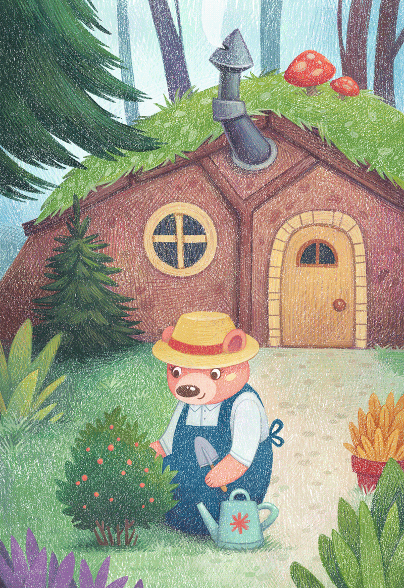 children's book illustrations bear cute children colored pencils bears Picture book