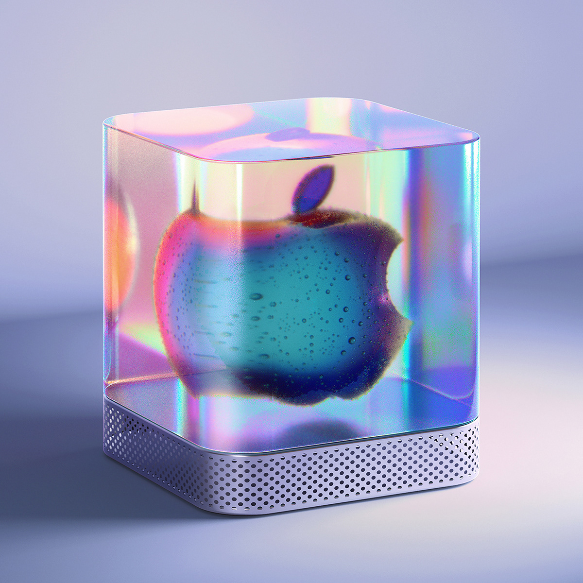 3D abstract apple ufho singapore c4d image visual