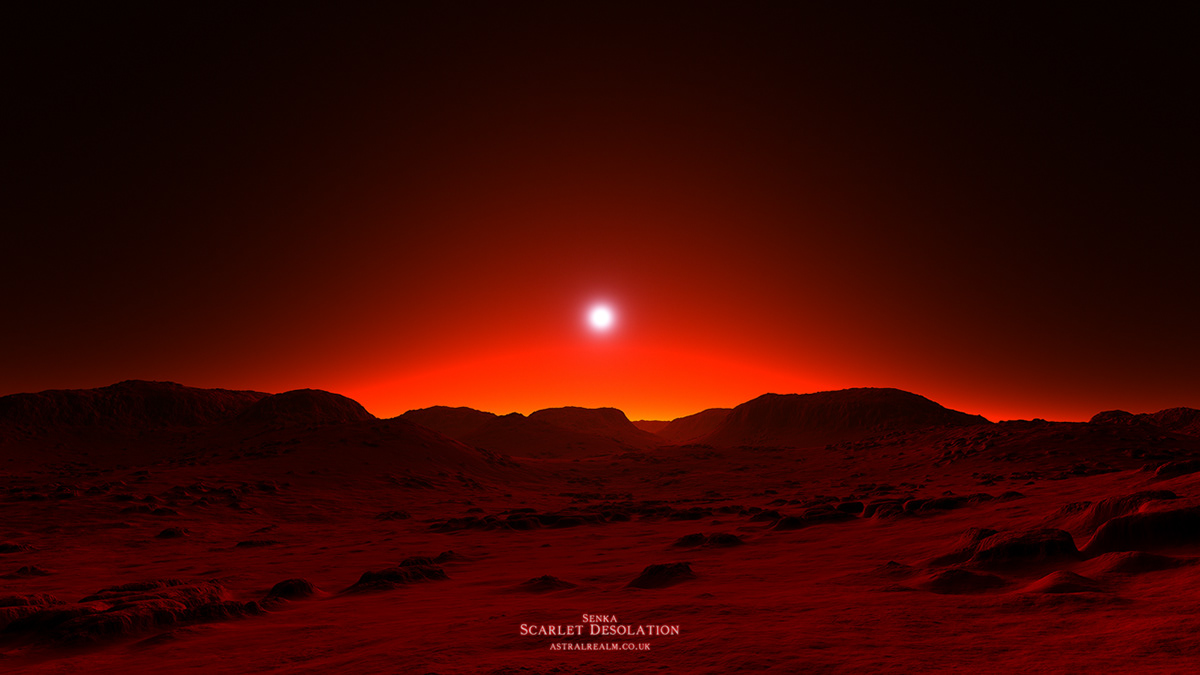mojoworld spacescape Scifi fantasy exoplanet celestial Planets Space  desert scarlet