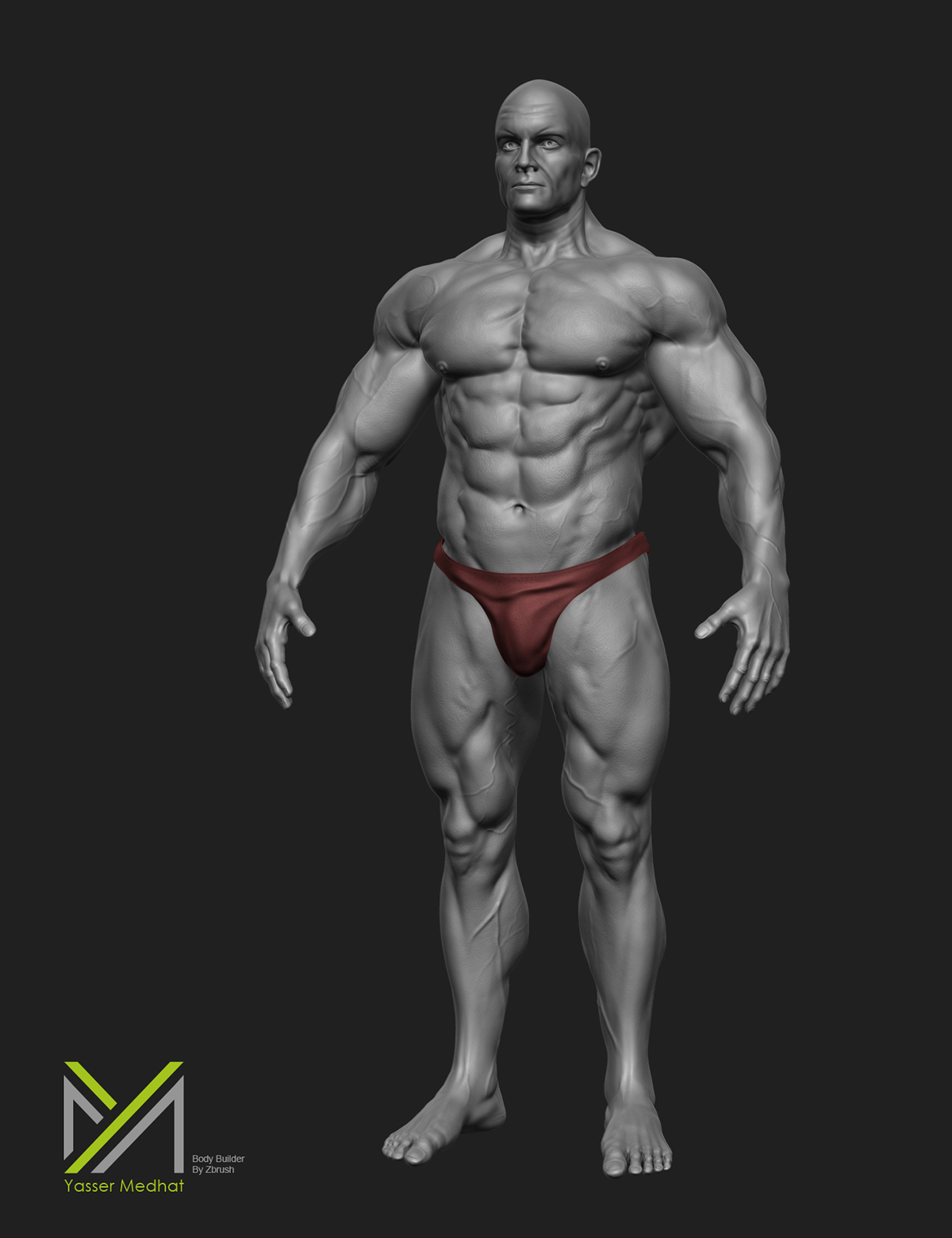Zbrush Sculpt Body builder anatomy
