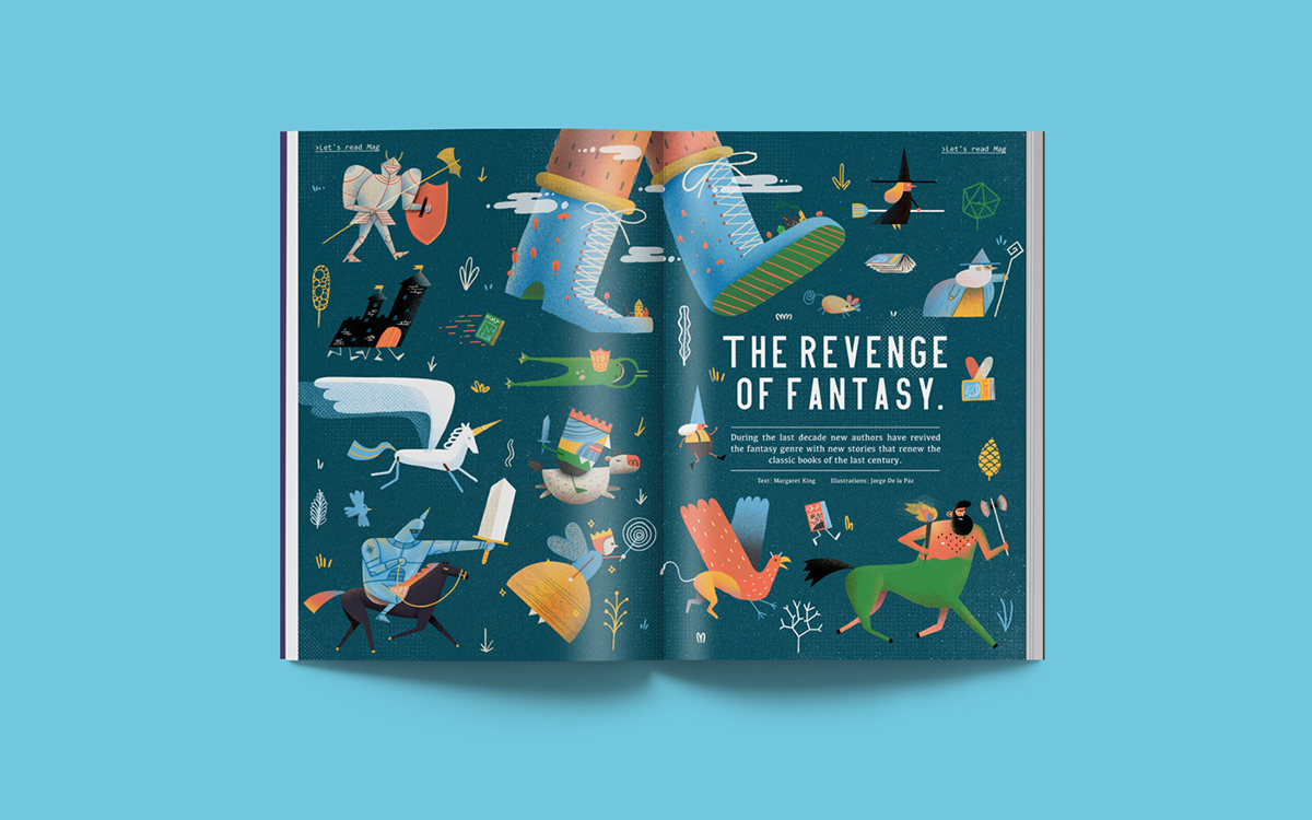 ilustracion magazine editorial press revista characters Magic   read books dragon