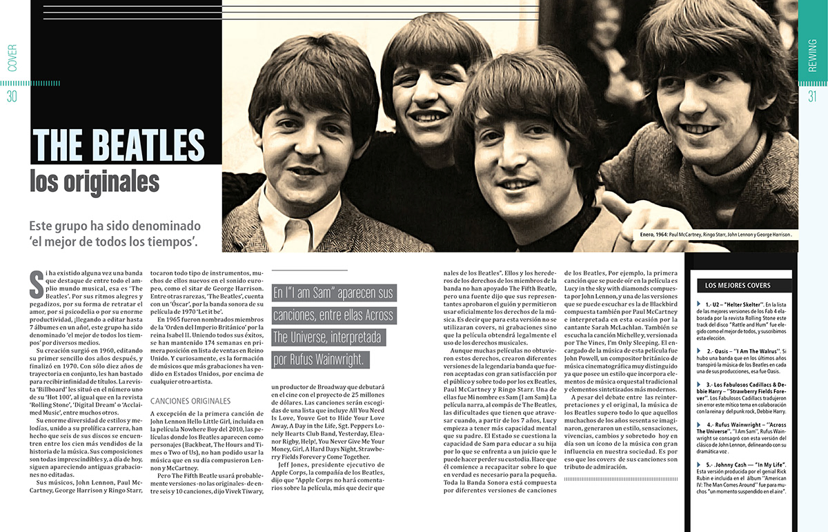 magazine  type romina vespasiano tipografia cosgaya  revista  editorial diseño gráfico Across the Universe Beatles