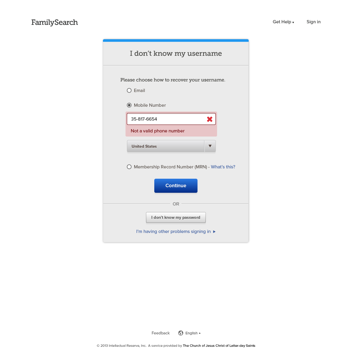 account recovery recovery Forgot Password