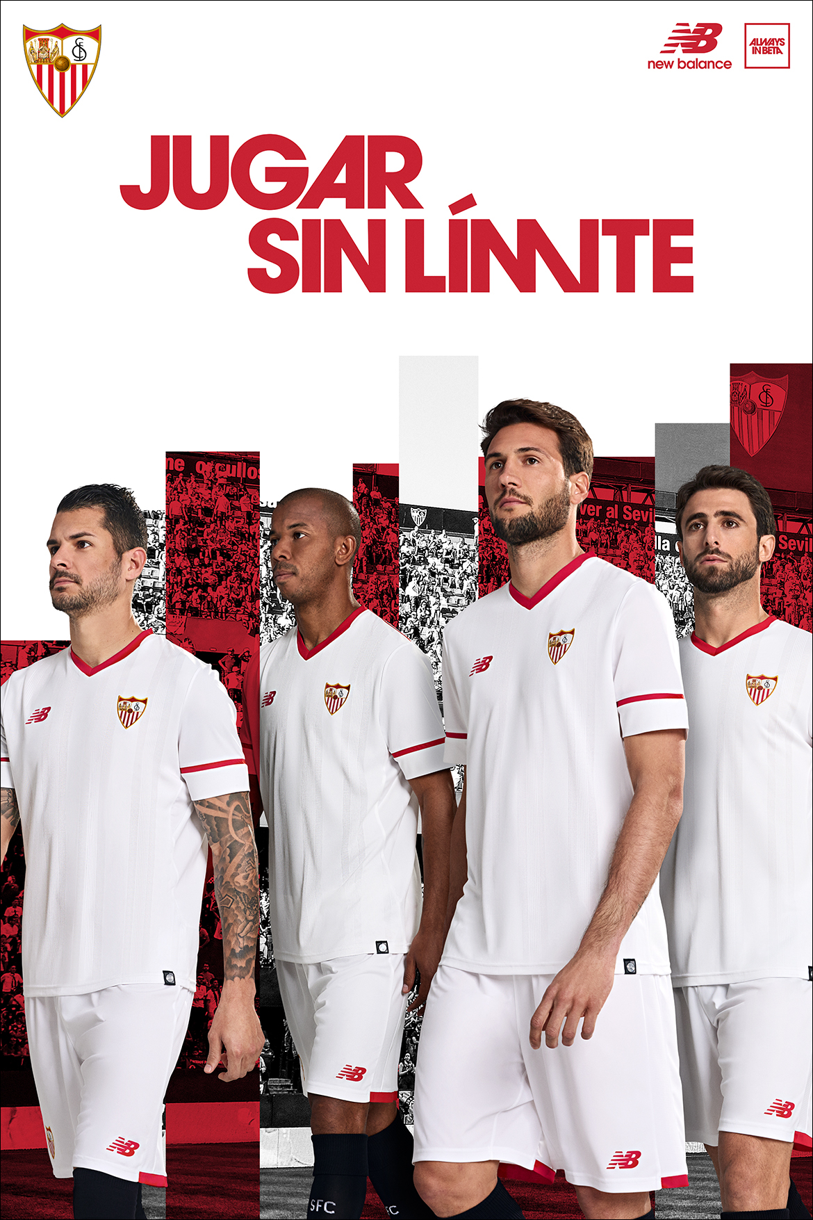 Sevilla FC new balance football nb football Sports advertising keyart football Creative Direction  sport print design  graphic design 