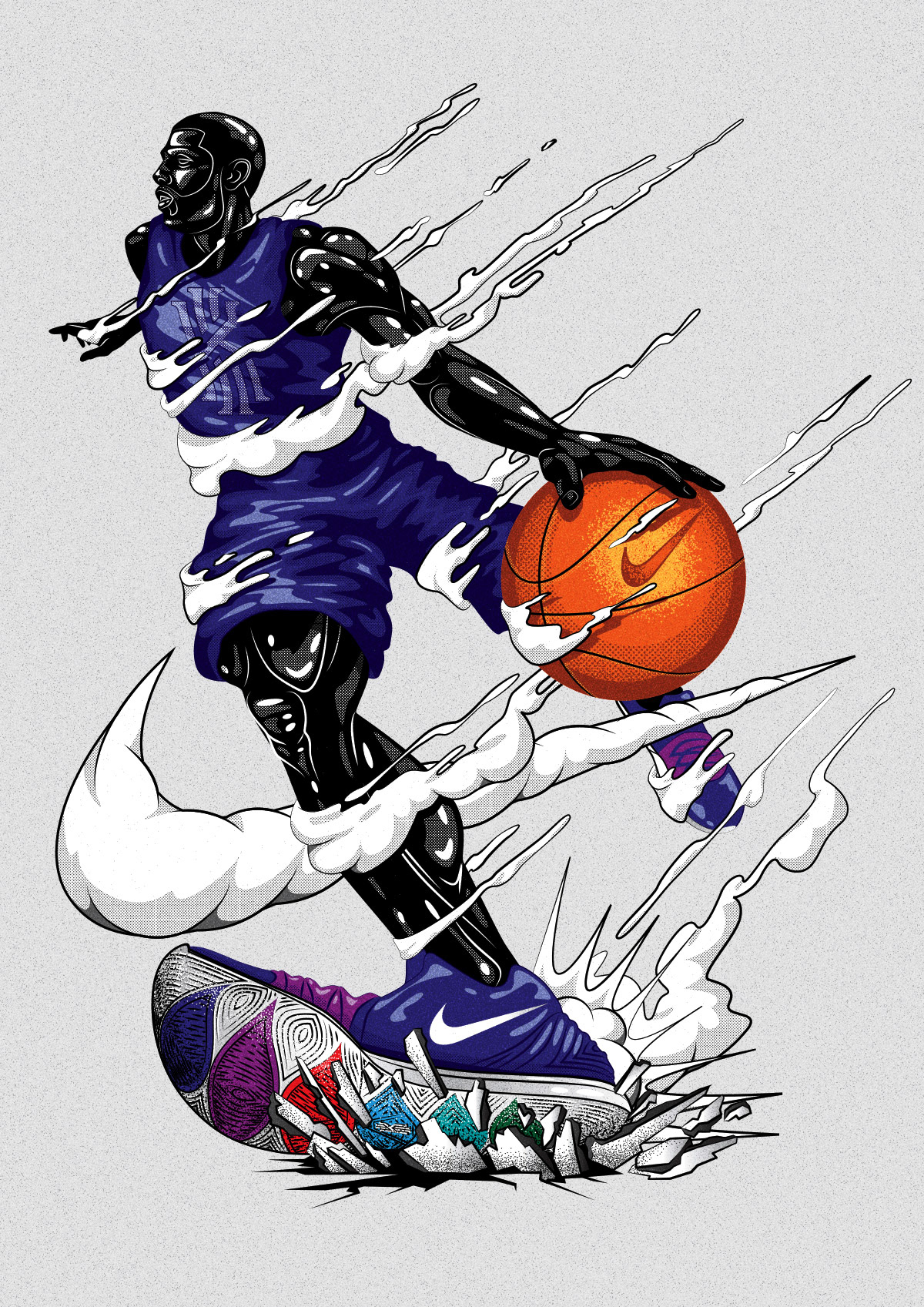 Nike kyrie ILLUSTRATION  basketball teeshirt sport irving Fashion 