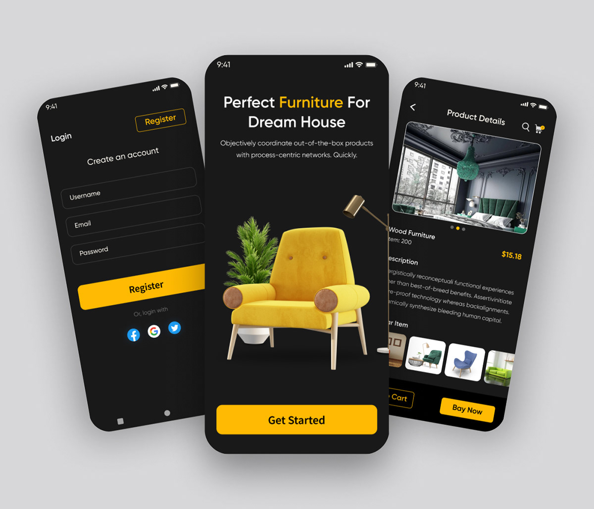 app chair Ecommerce furniture furniture app furniture design  Interior UI/UX Web Design  Website