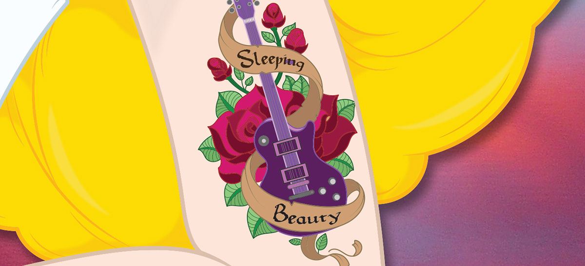 disney Disney Princess Princess sleeping beauty aurora disney princesses tattoo guitar kiss punk