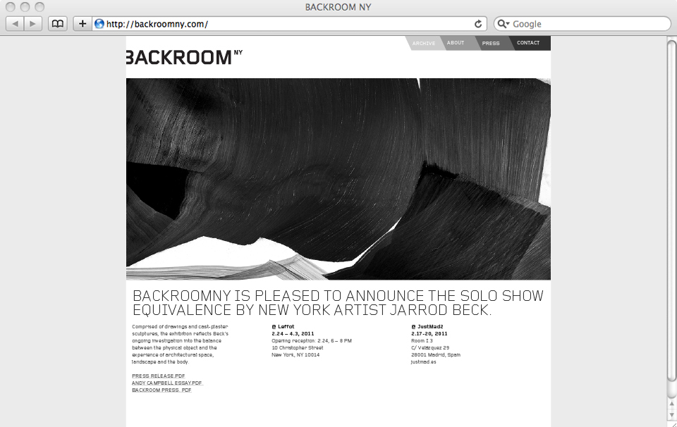 Backroom NY Backroom New York print logo identity
