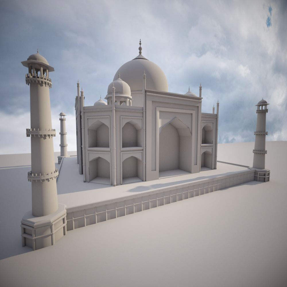 3D Taj Mahal monument beauty CGI lighting Maya Photography  Render