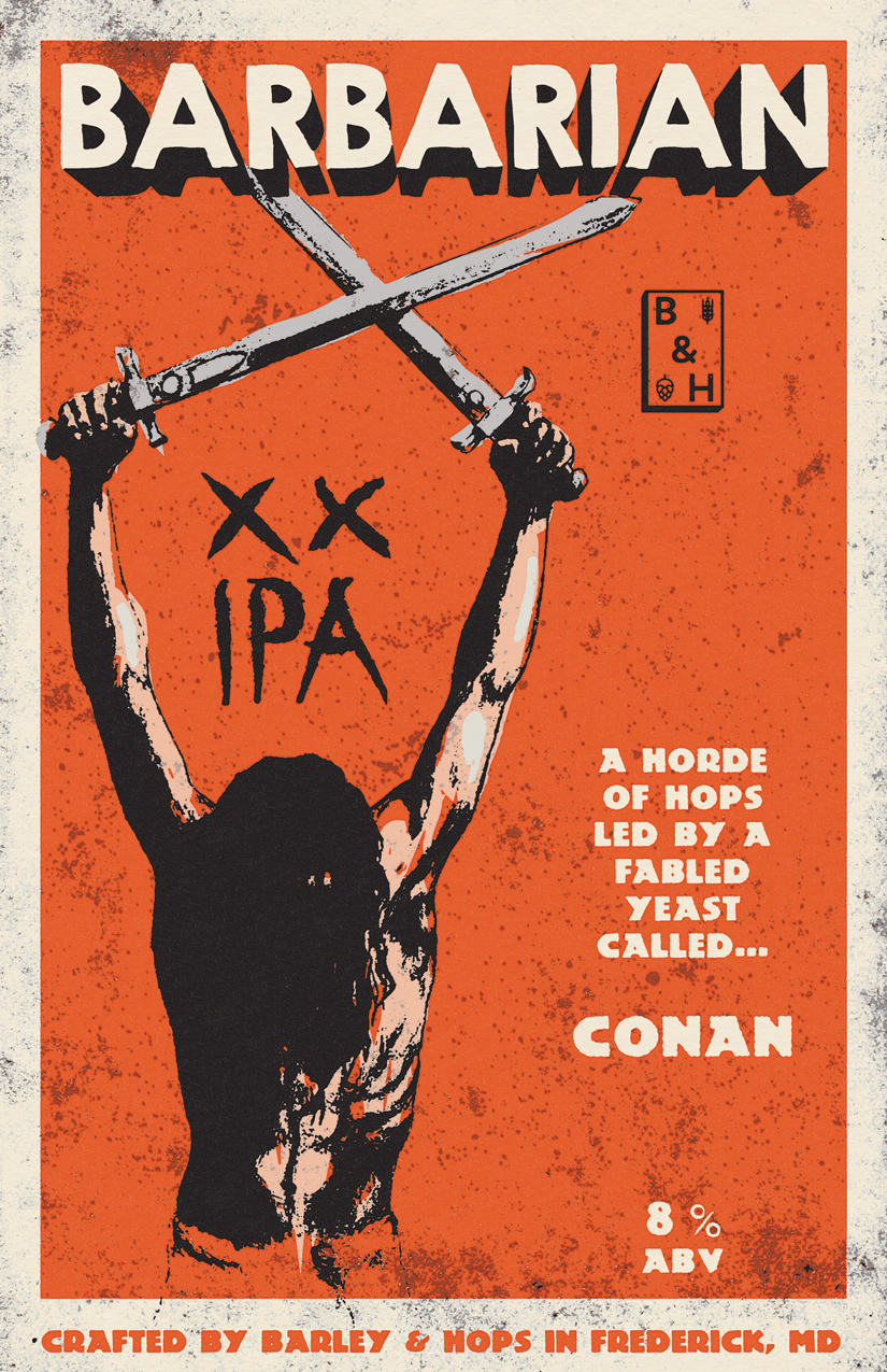craft beer beer Drawing  Barbarian conan heavy metal Comic Book battle Sword