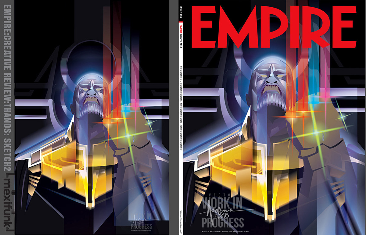 Thanos Avengers marvel vector Illustrator mexifunk magazine comicbook movie art